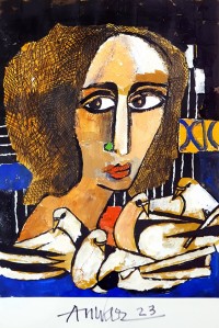 Anwar Maqsood, 12 x 16 Inch, Acrylic on Paper , Figurative Painting, AC-AWM-073